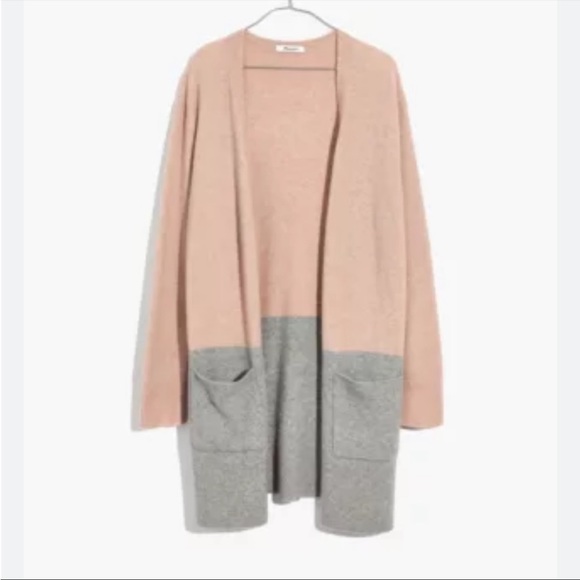 Madewell Kent Colorblock Wool Cardigan Sweater Size Large - Picture 3 of 6